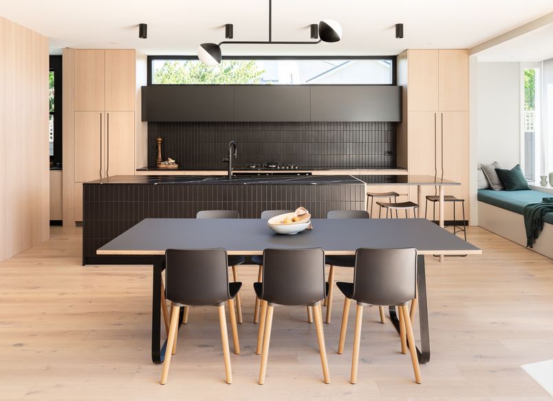 Oak Paneling with Black Details