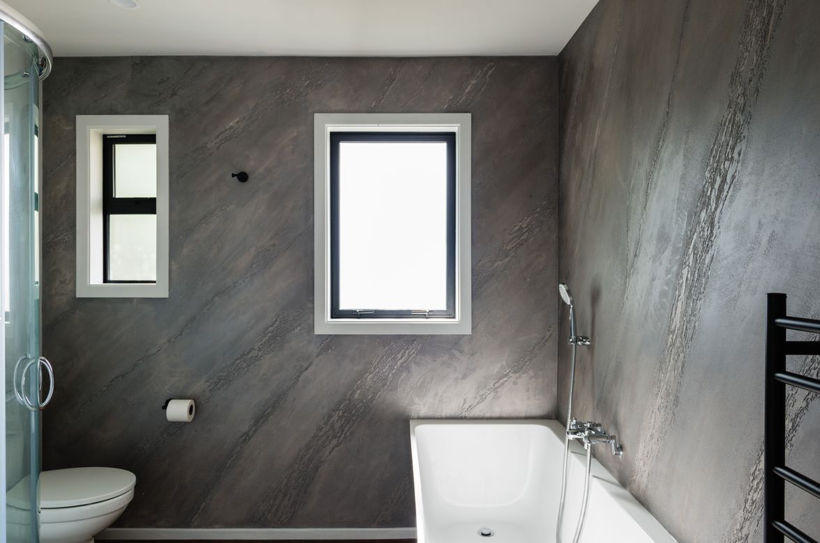 Split Stone Serenity - A Captivating Bathroom Transformation