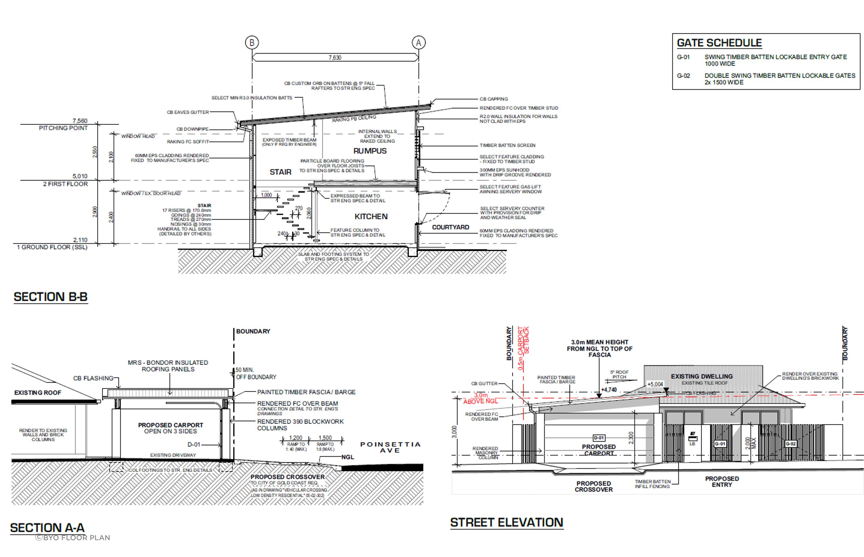 Proposed Sections &amp; Street Elevation