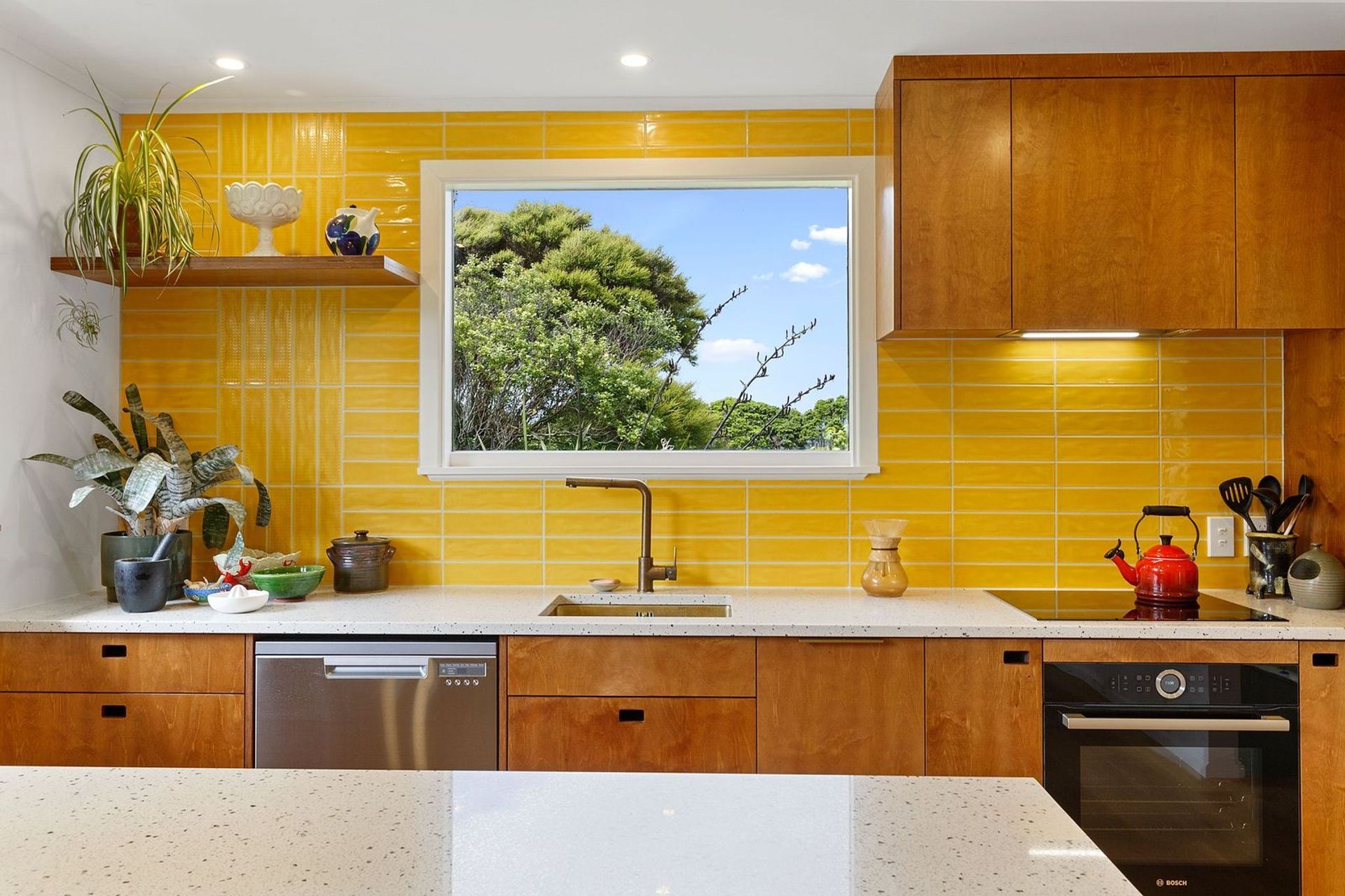 A Kitchen and Bathroom Renovation with 70s Influence