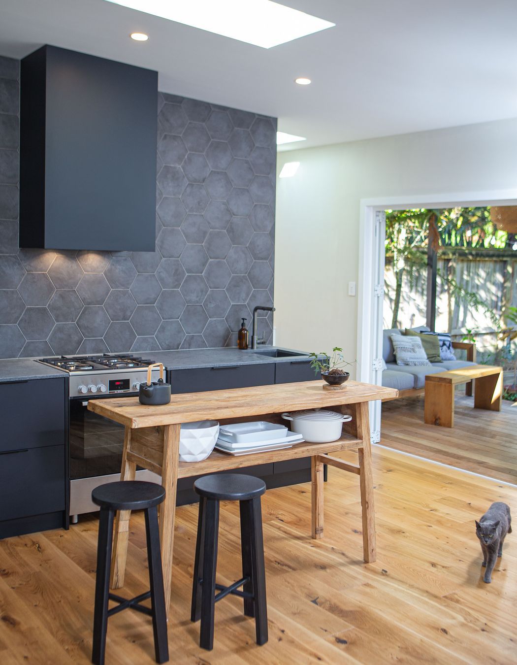 Where all the spaces in the house converge - the kitchen.