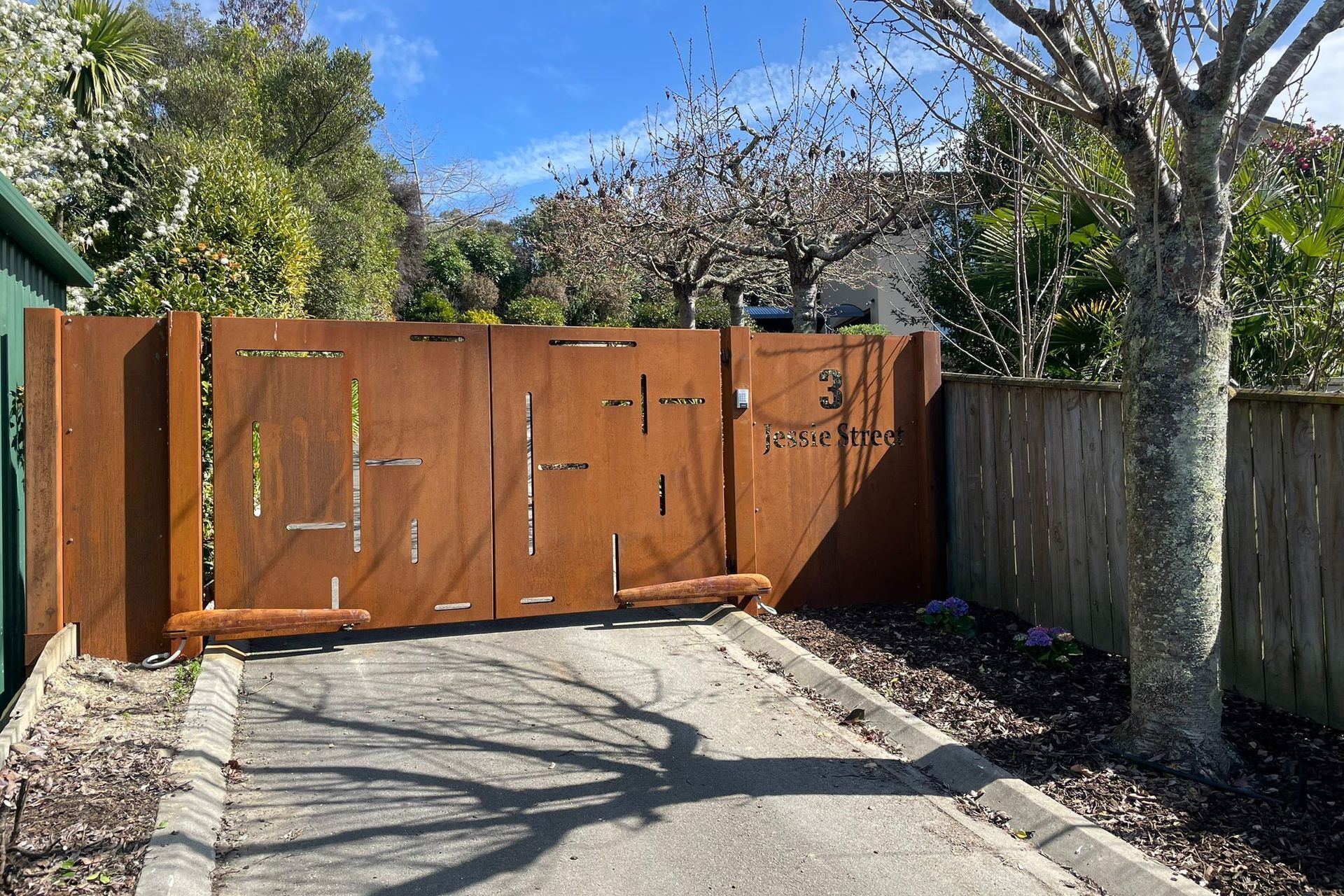 Corten Steel Double Clad Automatic Driveway Gate
