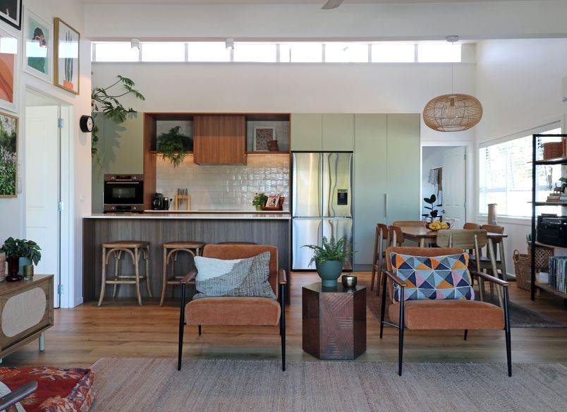 Family-Centric Renovation with Sage Green and Woodgrain