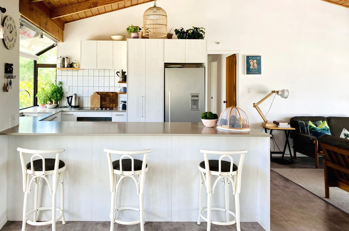 A Light, Coastal Kitchen Refresh for a Coromandel Bach