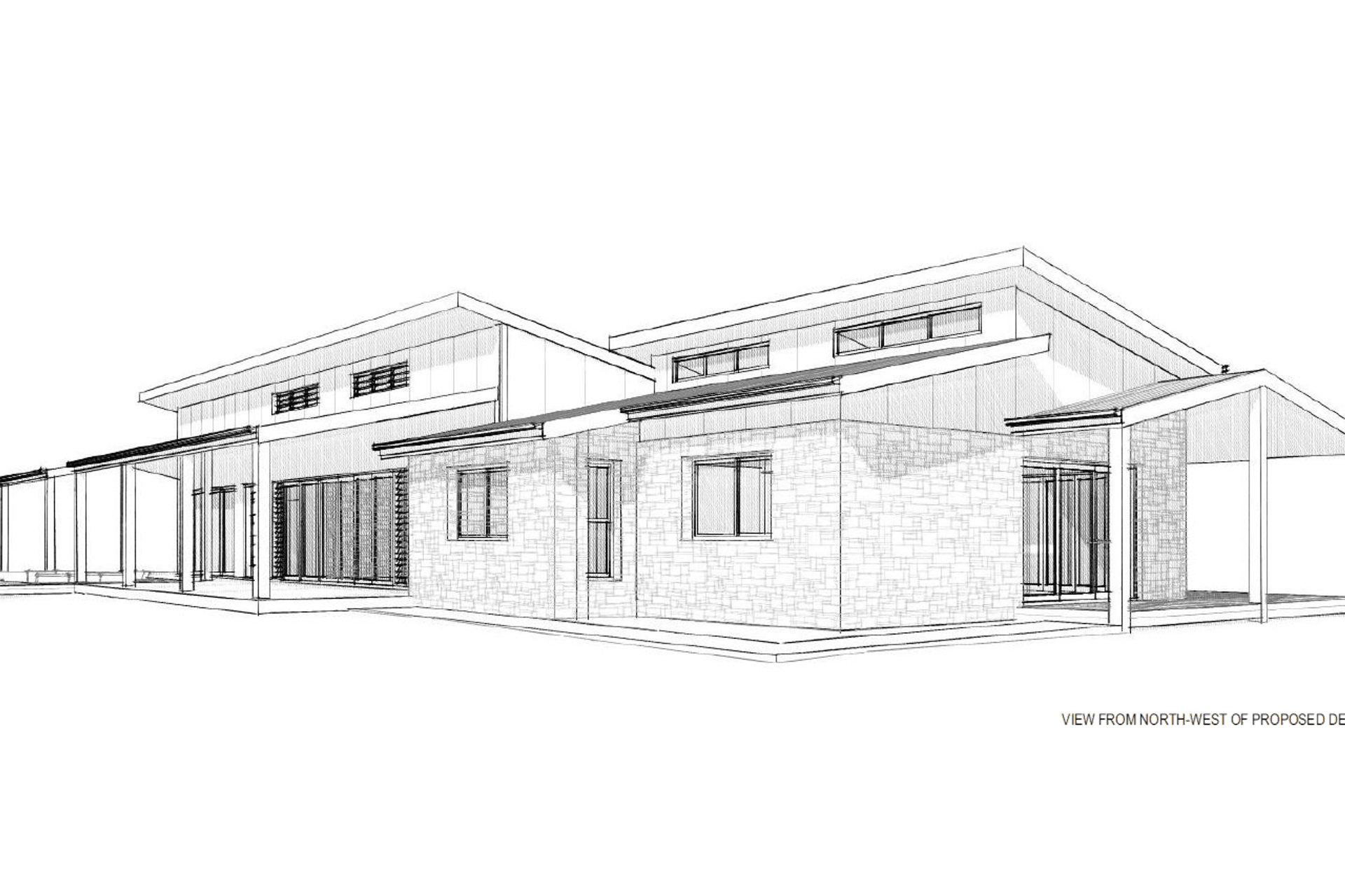 3D Sketch Perspective - Proposed redesign to incomplete end of house