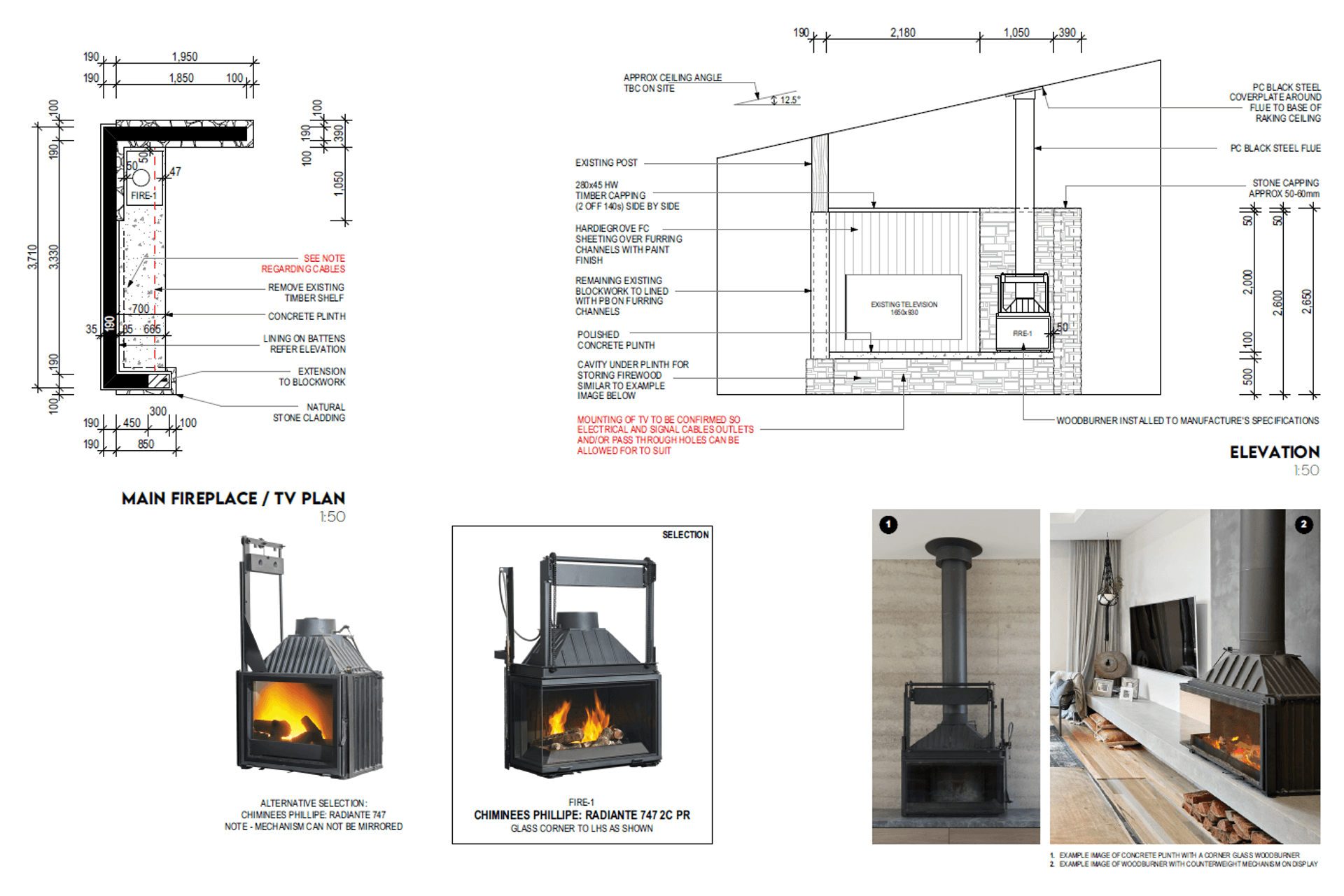 Fireplace Working Drawing (Preliminary Revision Only)