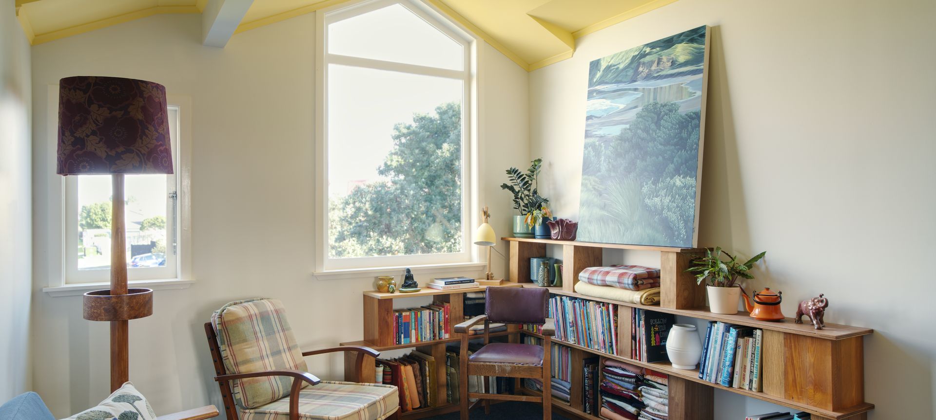 A relaxed and homely library space.
