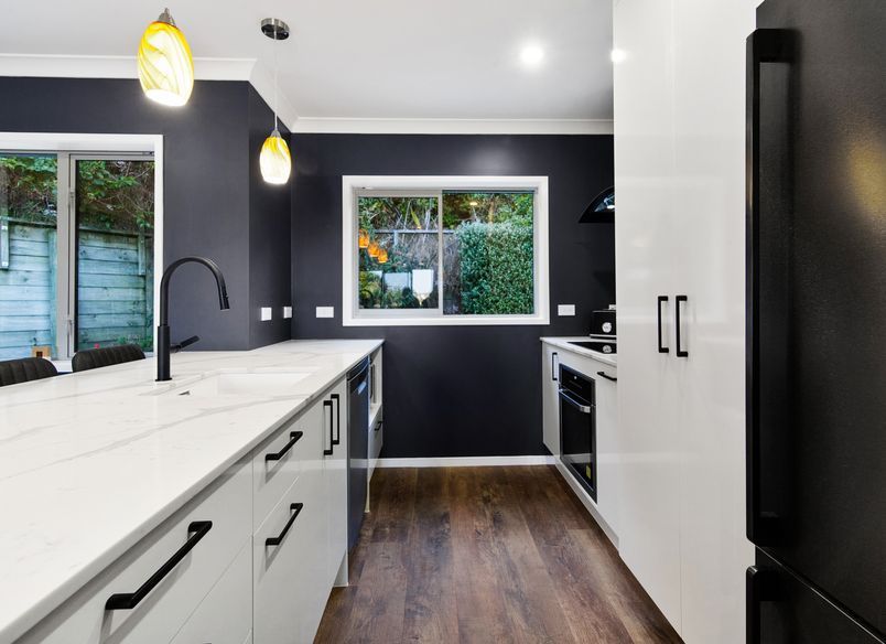 A tired Wellington kitchen gets an exciting new look with both stylish and practical elements achieved on a budget