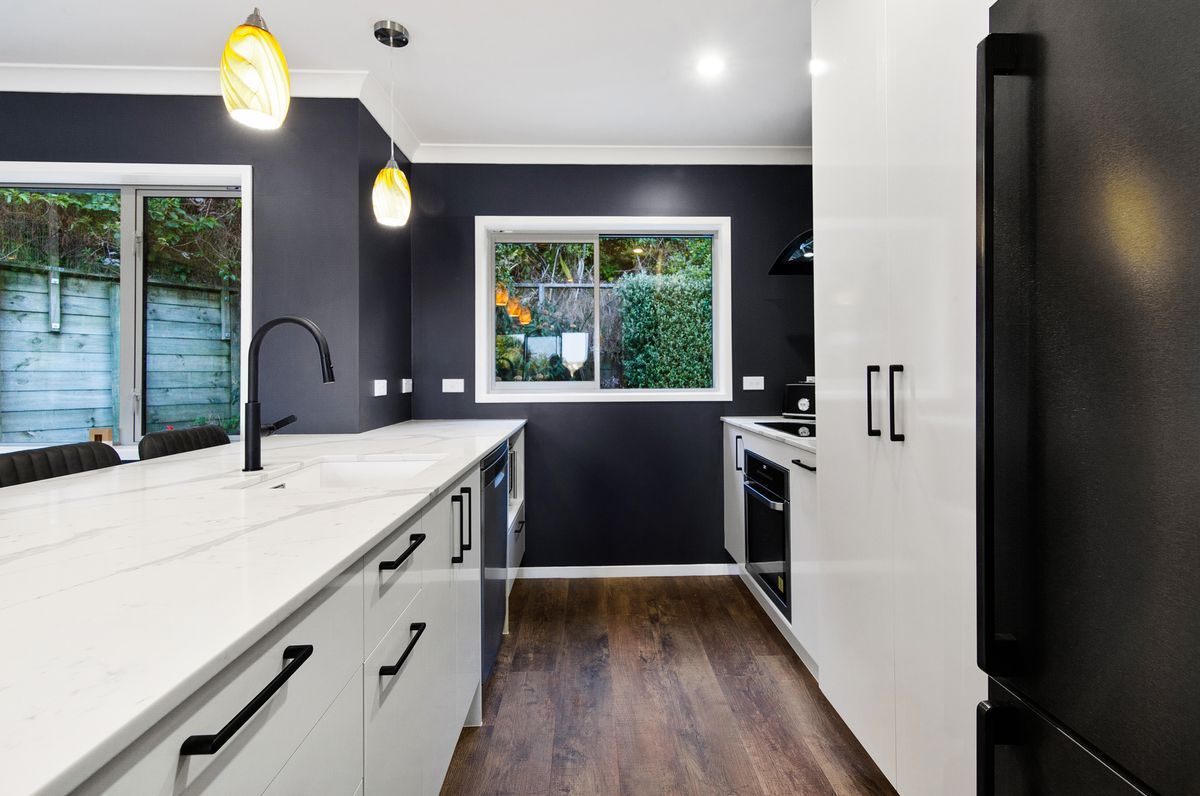 A tired Wellington kitchen gets an exciting new look with both stylish and practical elements achieved on a budget