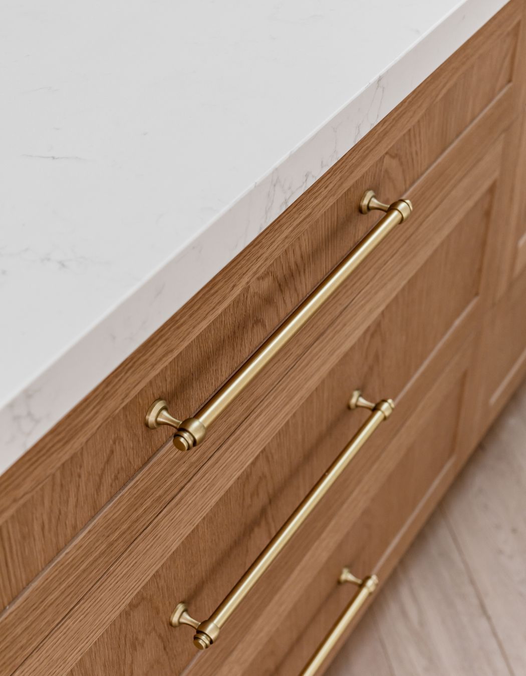 Featuring Mayfair Handle in Brushed Brass by Touch Handles