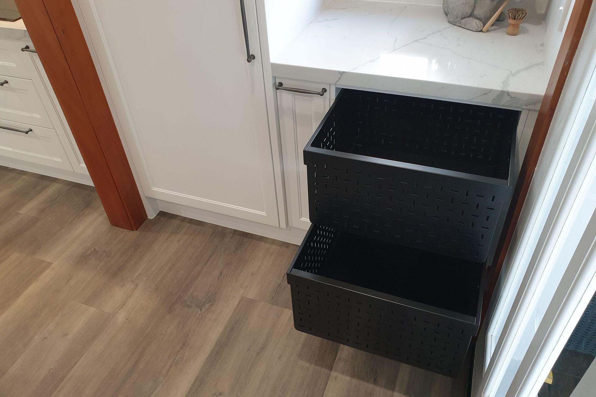 Tanova Ventilated Drawers - Robust for Busy Residential and Light Commercial Use - Seen Here Installed As Laundry Baskets