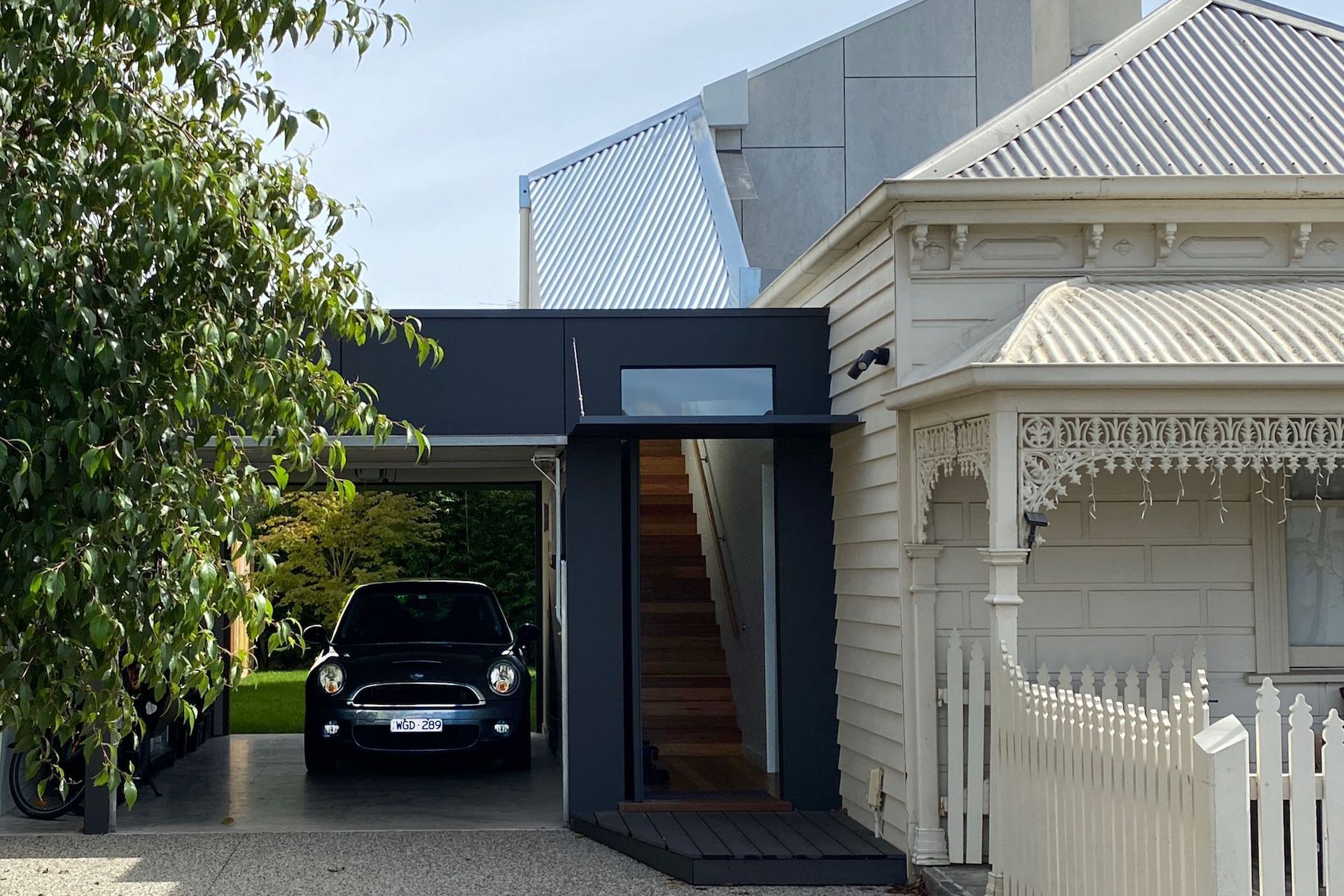 Access to the first floor studio is separate to the house