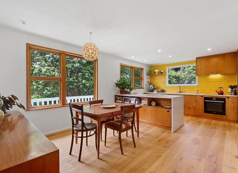 A Kitchen and Bathroom Renovation with 70s Influence