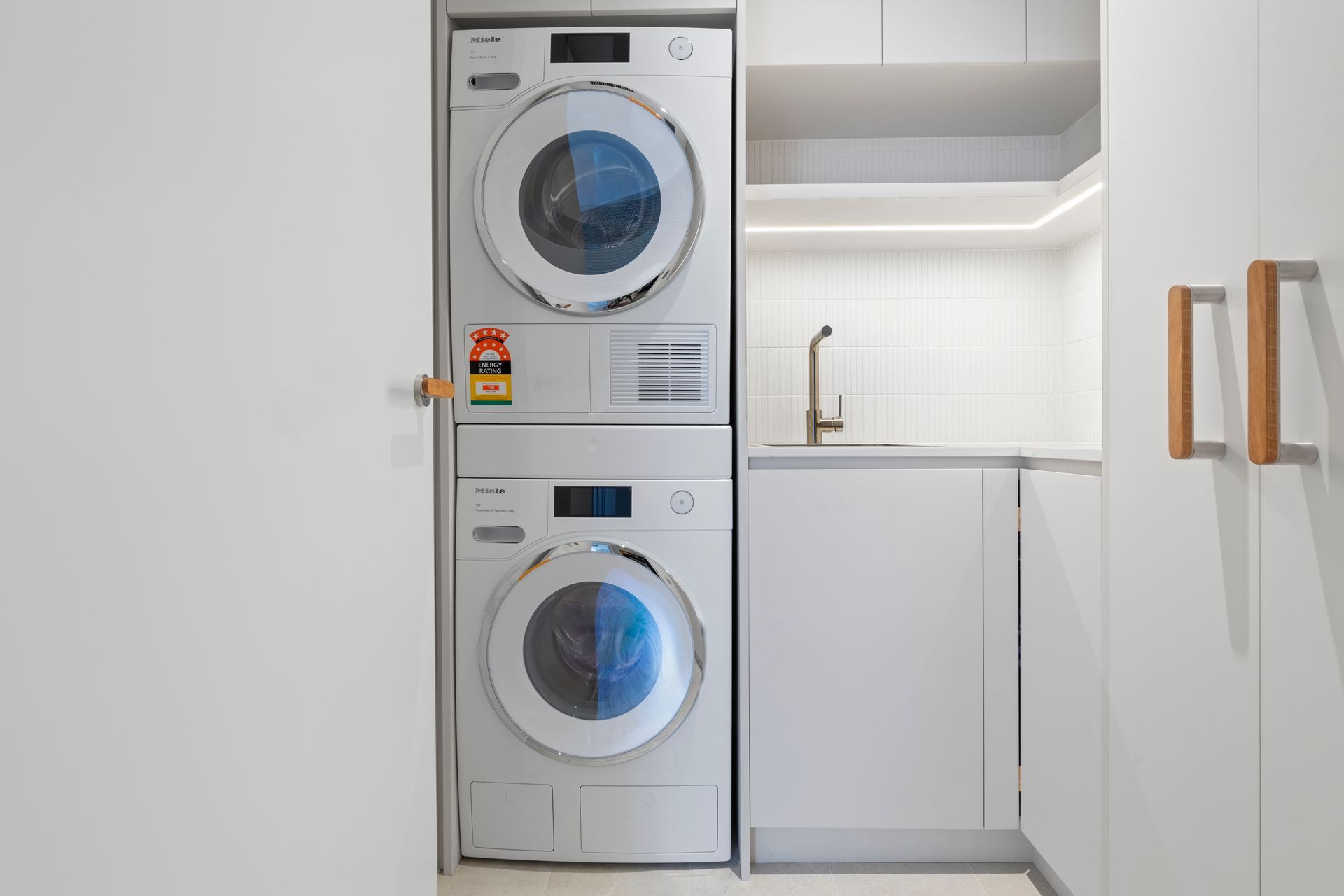 The Laundry renovation underwent an entire strip out whilst maintaining the electrical and data cupboard position.