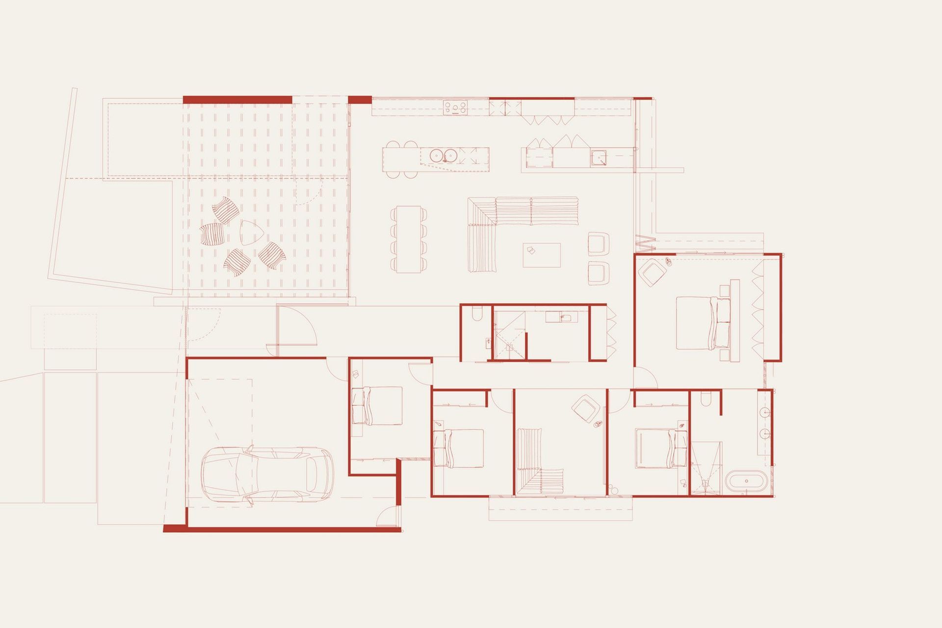 Morrison Residence - Floor Plan. Floor plan of the home.
