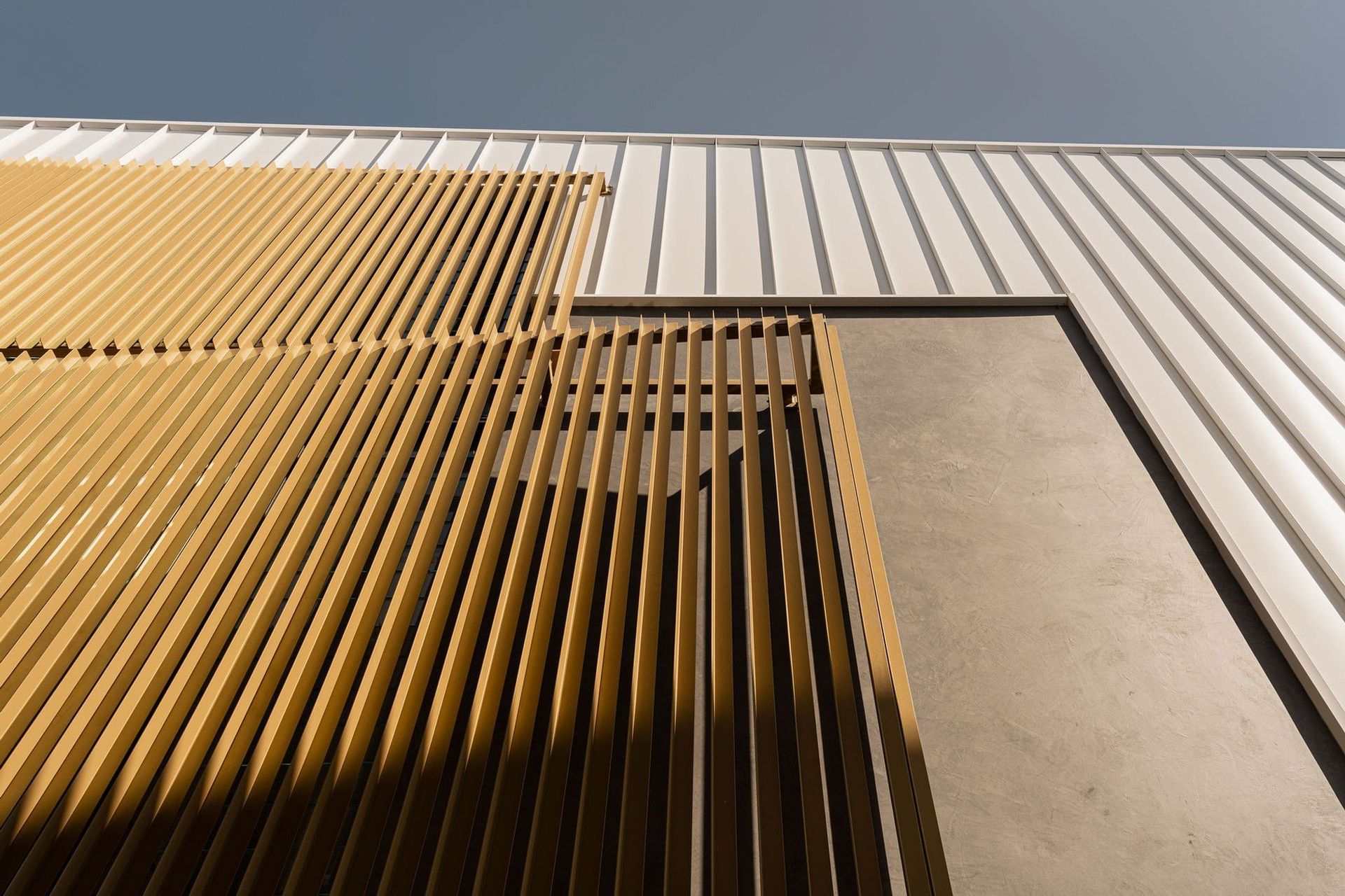 The Smith - Exterior. Timber battens screening the upper level windows.