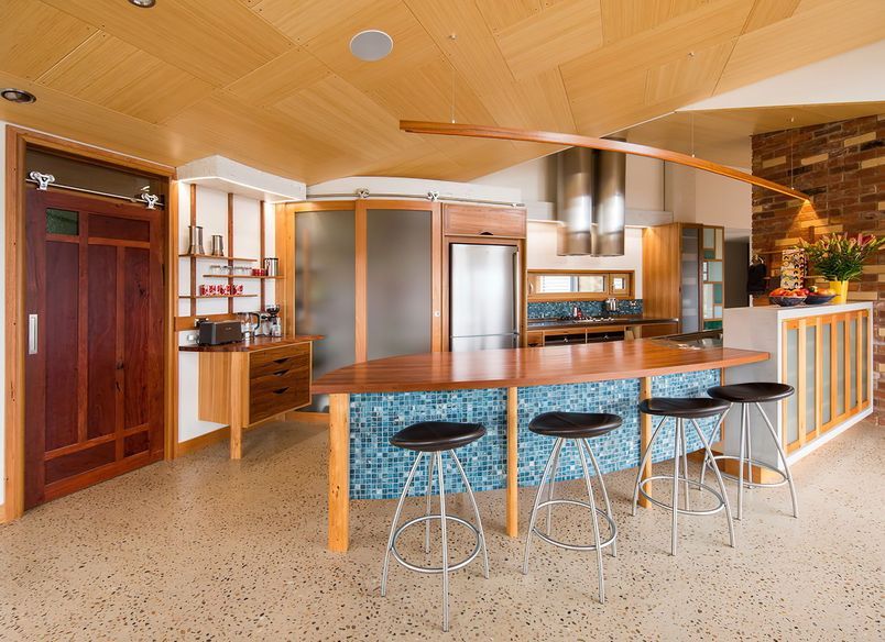 Curved Recycled Timber Kitchen