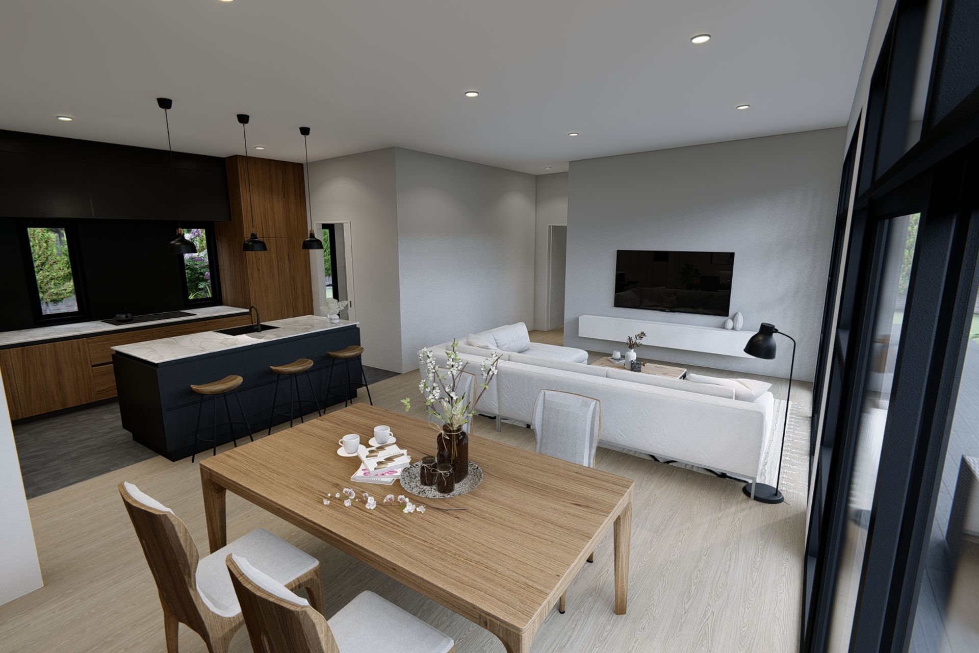 Living and Kitchen - Bayview Auckland Project
