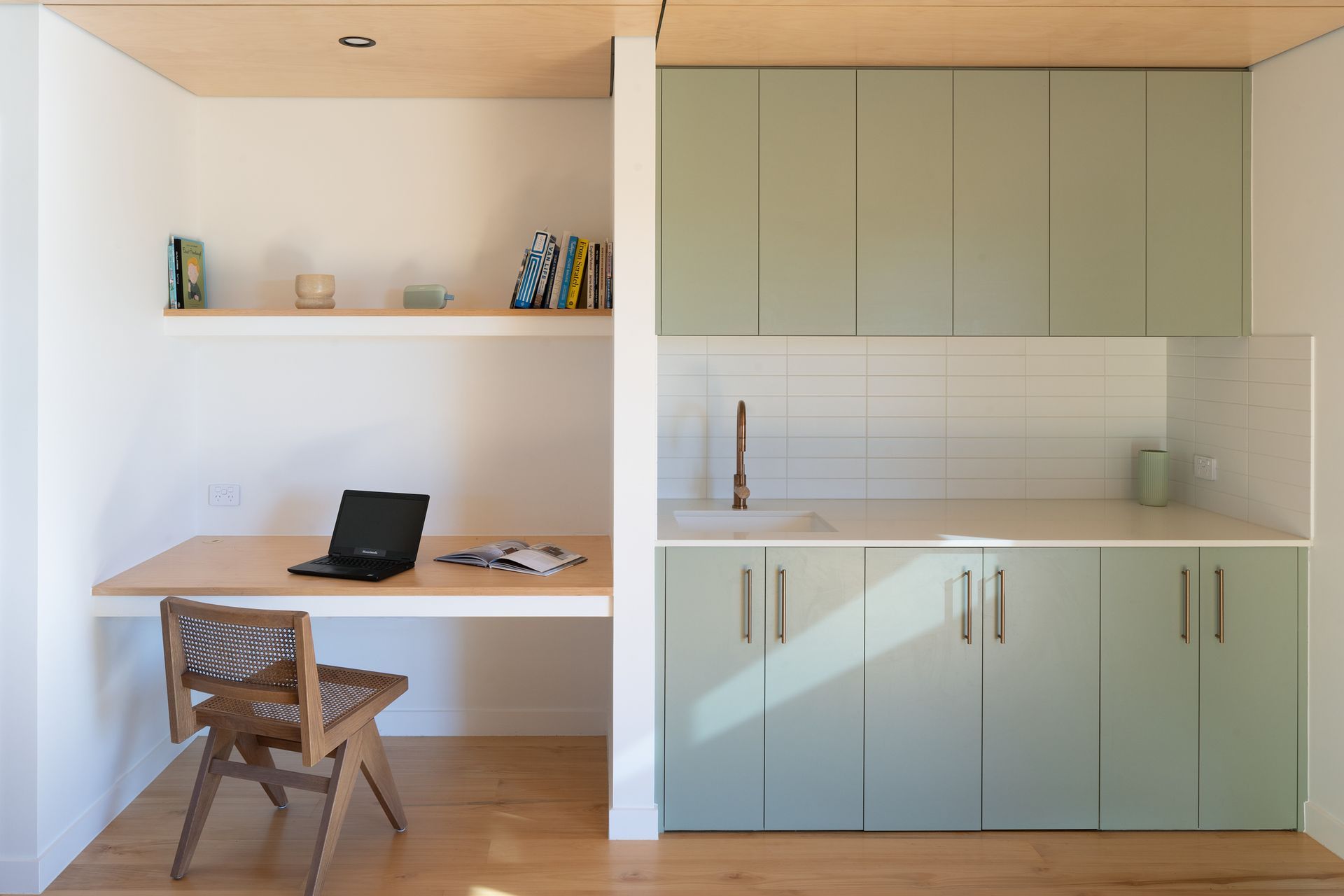 A tuckaway laundry can be utilised as a butlers sink when entertaining.
