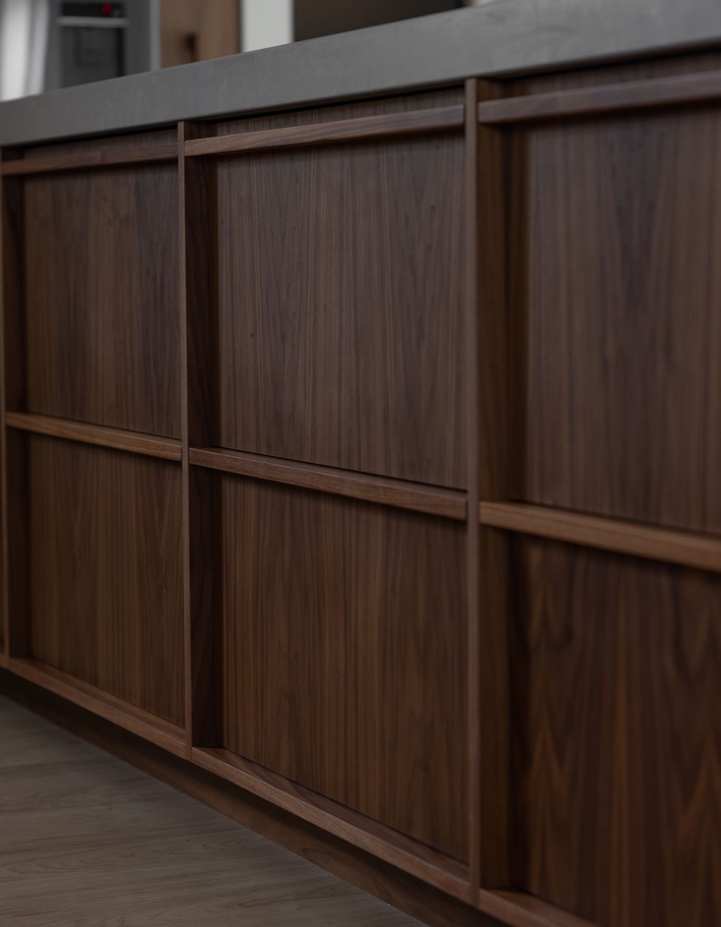 Prime Veneer, American Walnut Crown Cut. Design by Trudi Rabitte from Rabitte Joinery.