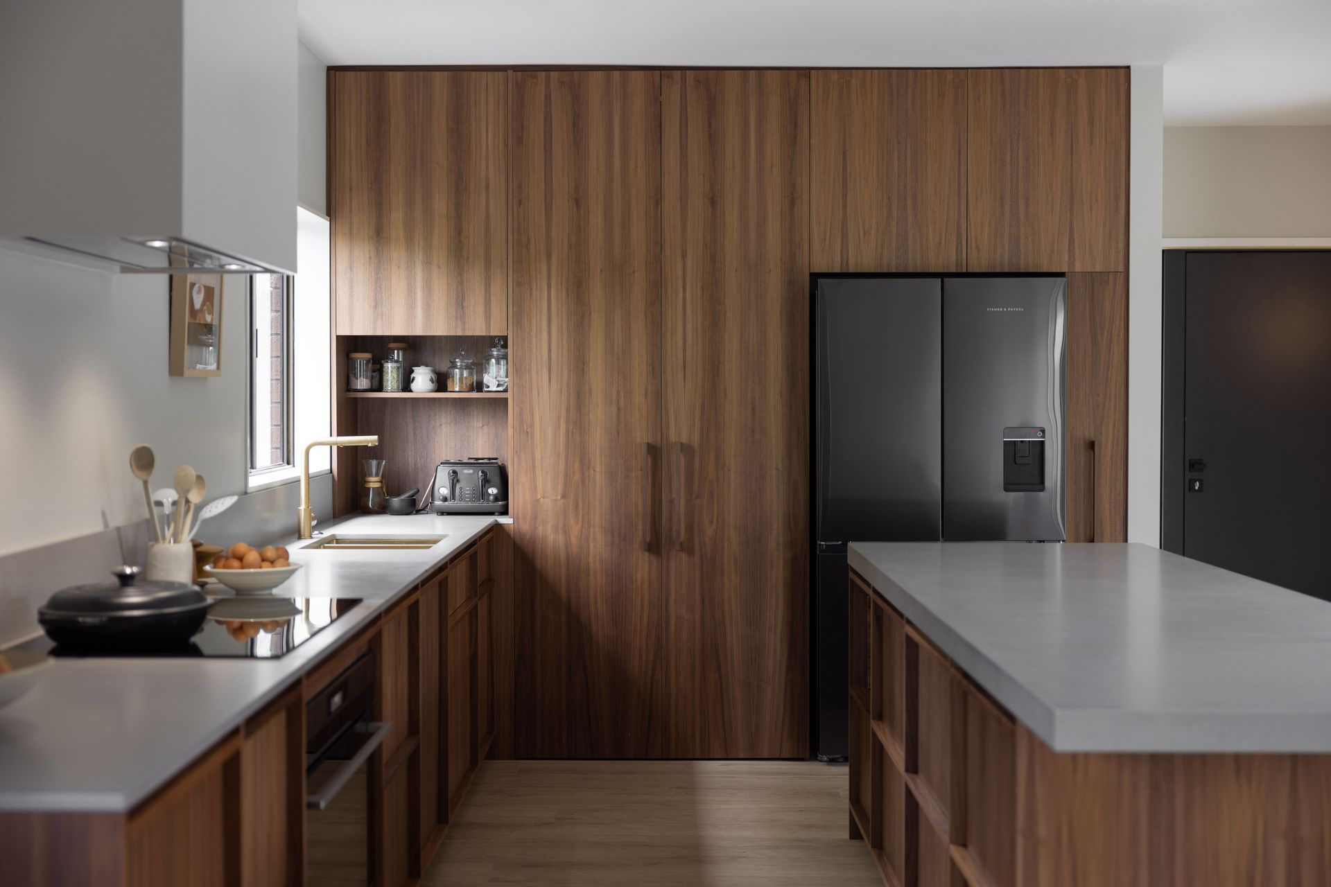 Prime Veneer, American Walnut Crown Cut. Design by Trudi Rabitte from Rabitte Joinery.