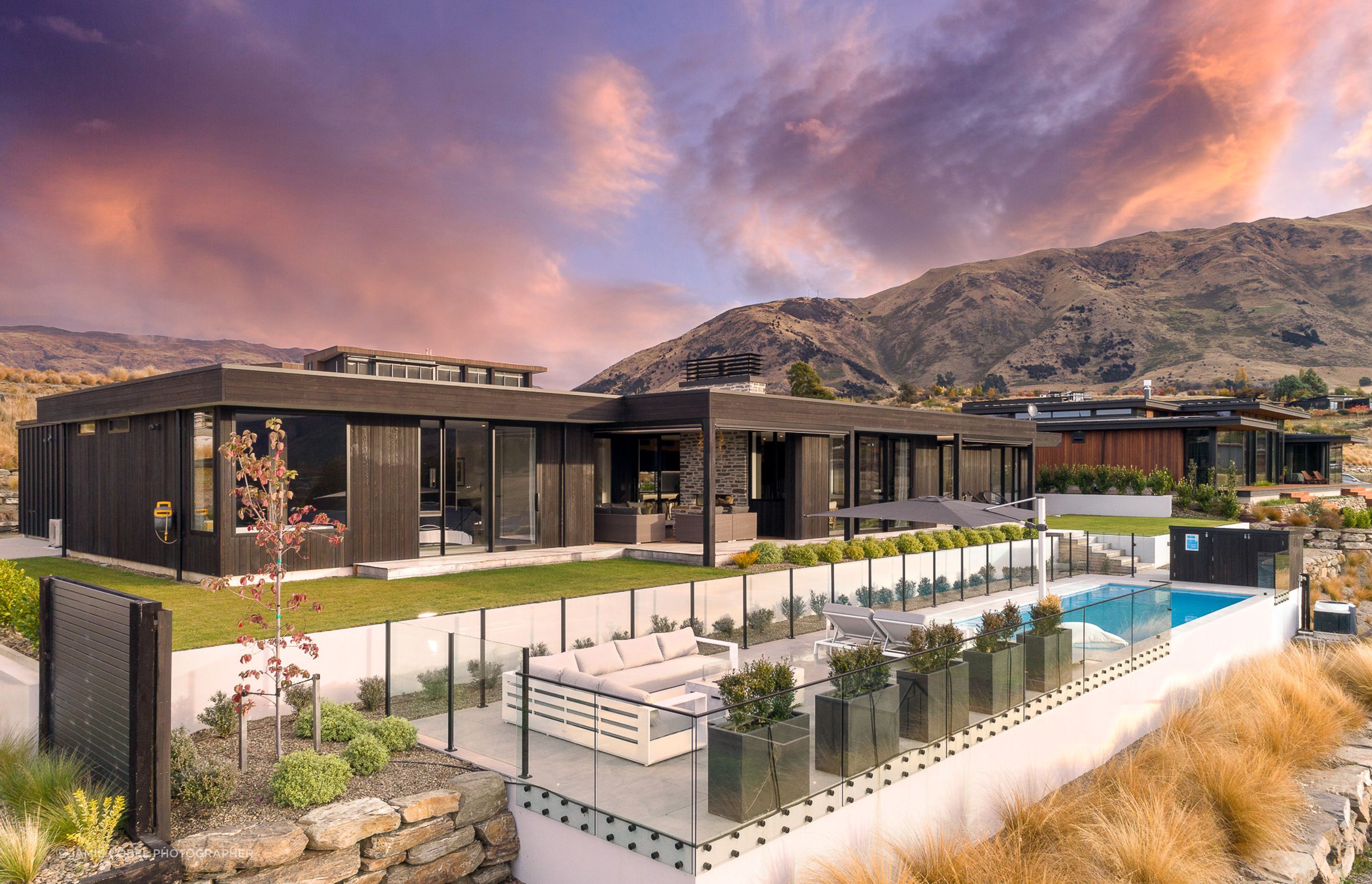 Exterior. Landscaping- by Tim at The Landscaper Wanaka. Interior Design- Kelly @ Archi Build Ltd.