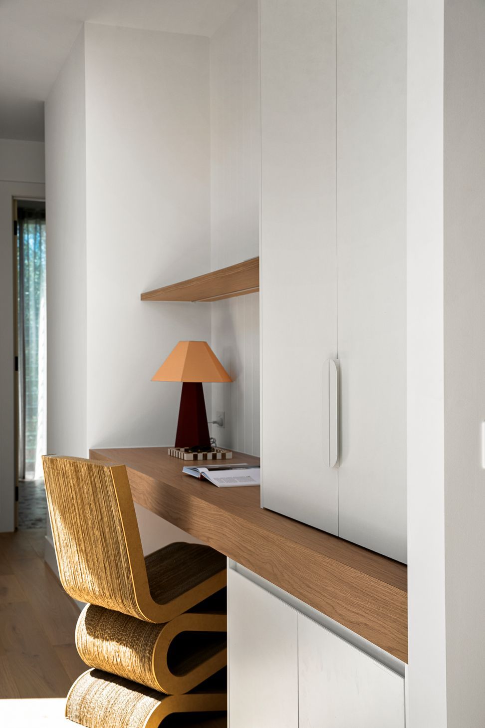 A gorgeous study nook - Featuring the Ova Lip Pull in Matt White