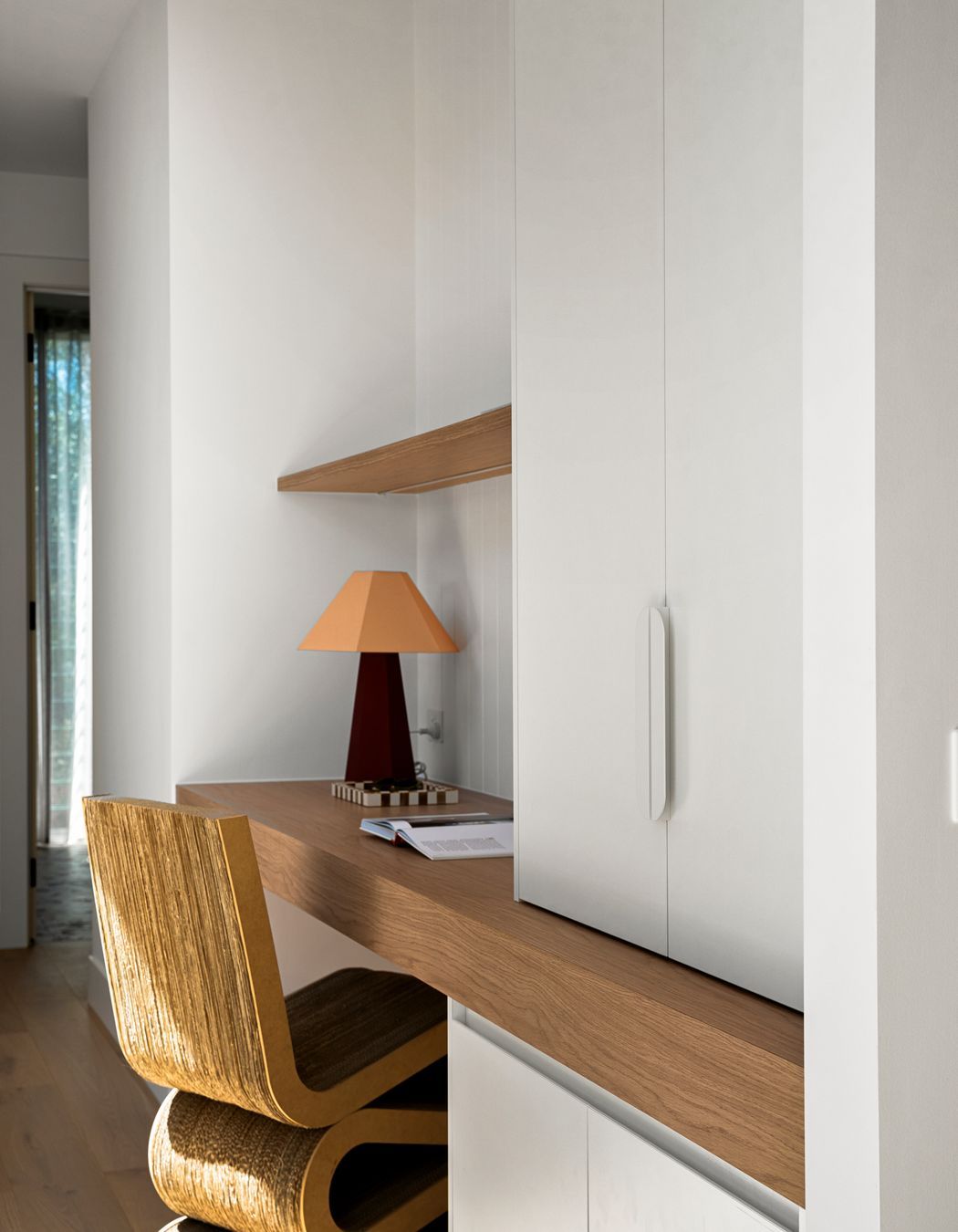 A gorgeous study nook - Featuring the Ova Lip Pull in Matt White