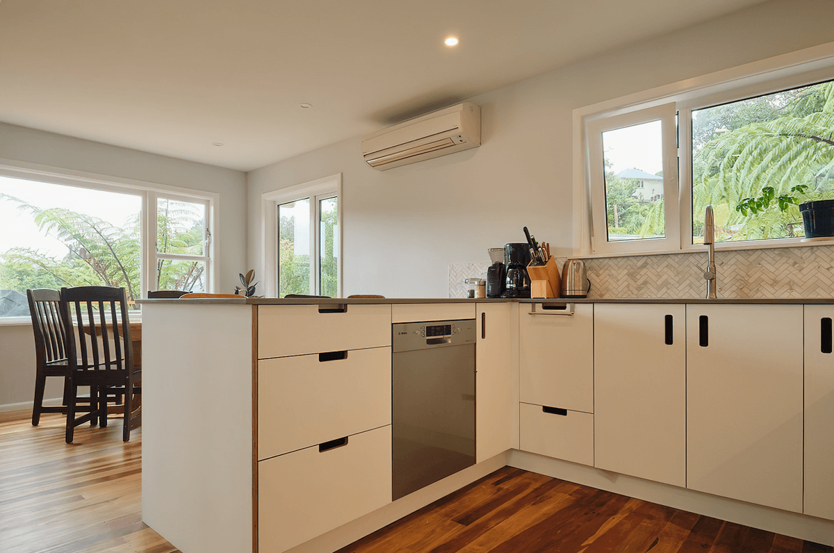 White and Birch Kitchen in Wilton