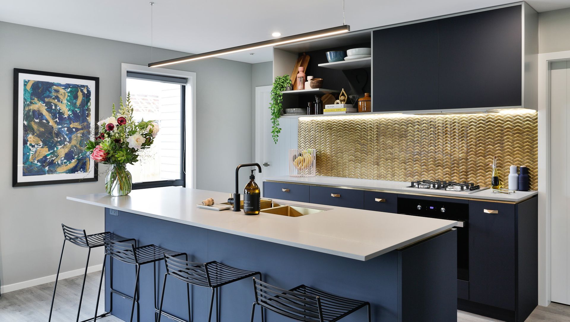 Inky Blue & Brass A Winning Combo banner