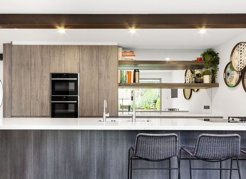 Rustic Timber Grain Kitchen Design