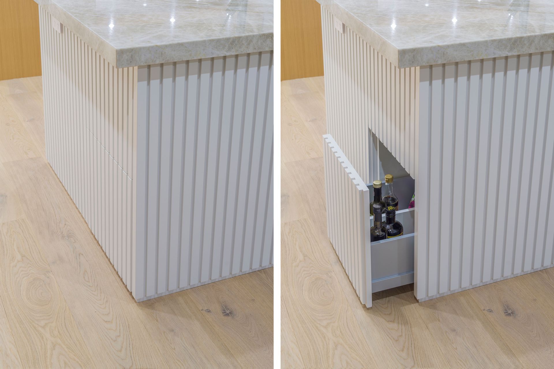 Kitchen Architecture’s ‘Activity Zoning’ design methodology with accessible storage planned with intentionality, have been rigorously created throughout this kitchen to keep the flow and ergonomics at its prime.