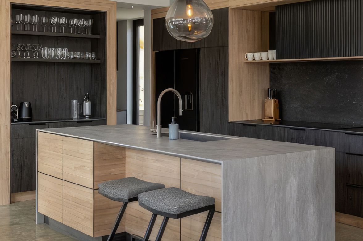 Gris Stone and Burnished Metal