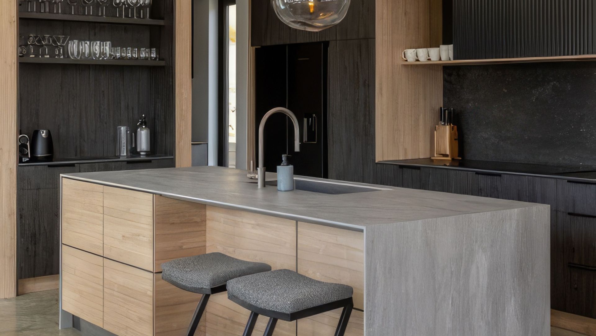 Gris Stone and Burnished Metal banner