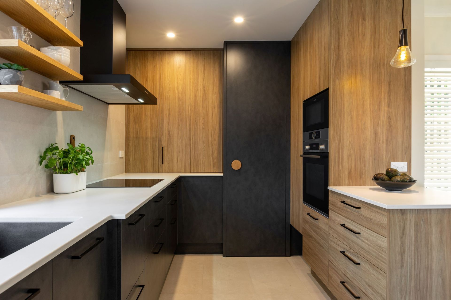 Prime Melamine in Honed Slate and Prime Melamine in Baroque, Designed by Toni Roberts of Kitchen Architecture