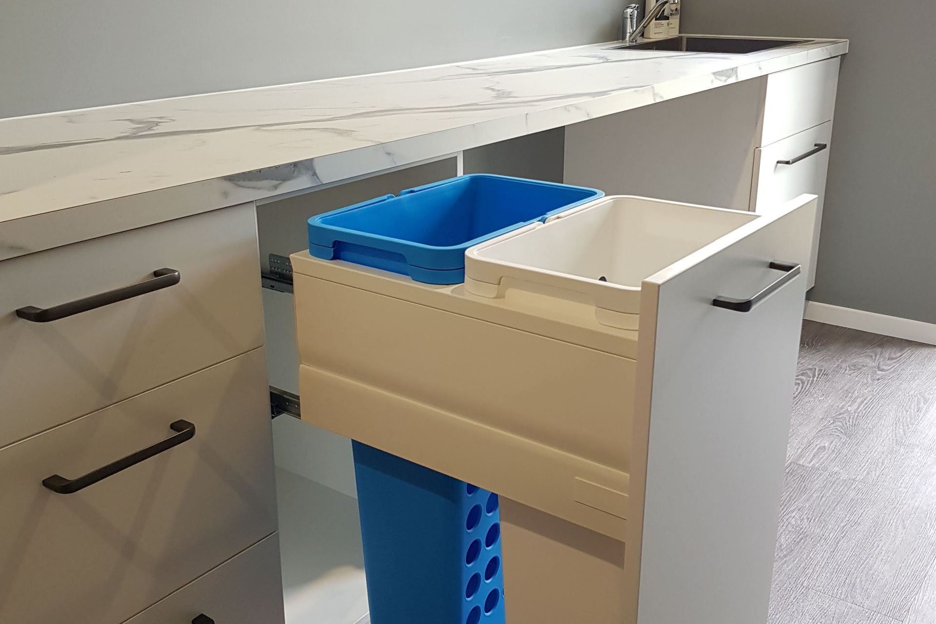 Tanova Designer Series Laundry Baskets - Soft Close with Full Extension for Easy Removal or Rear Basket. New Zealand Made Certified.