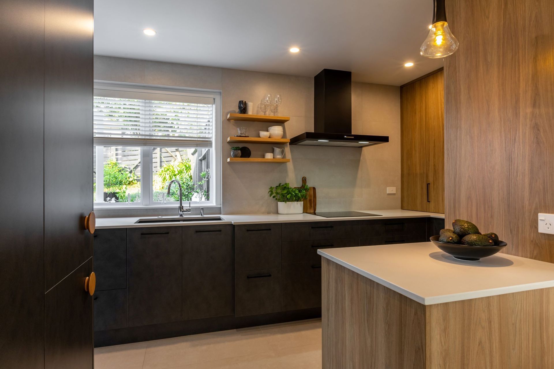 Prime Melamine in Honed Slate and Prime Melamine in Baroque, Designed by Toni Roberts of Kitchen Architecture