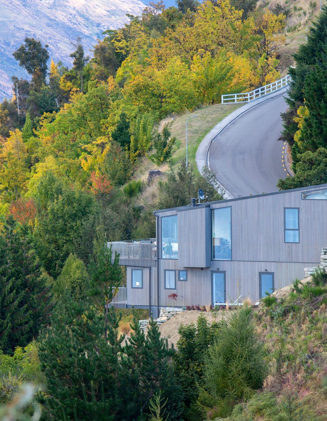 View of the first villa from the east