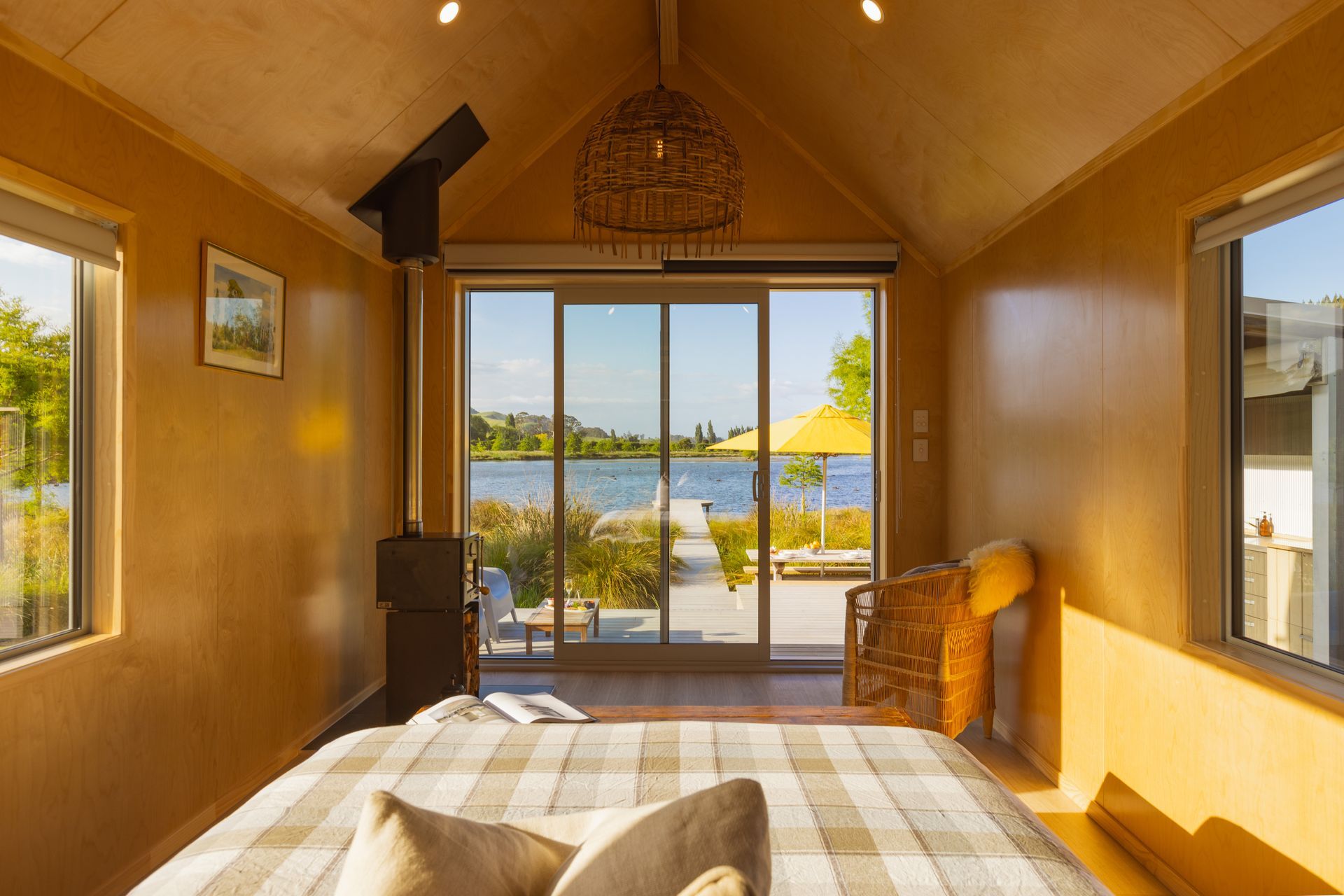 Connection to nature framed by large glass sliding door