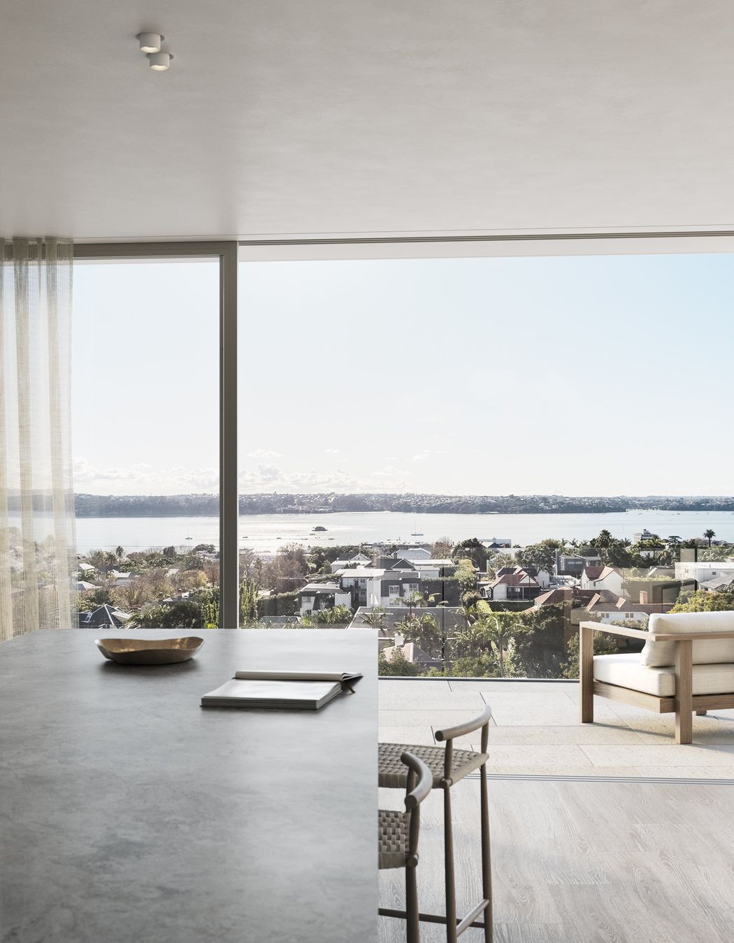 North-facing living areas are directed towards the captivating harbour views.