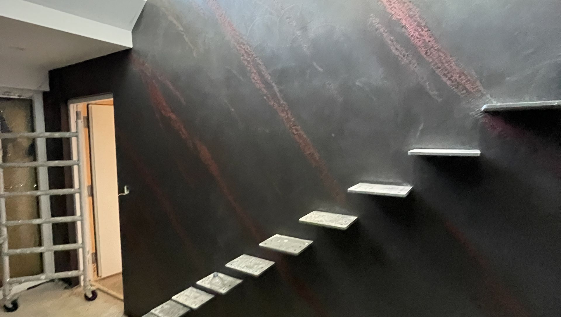 Resistone microcement stairway banner