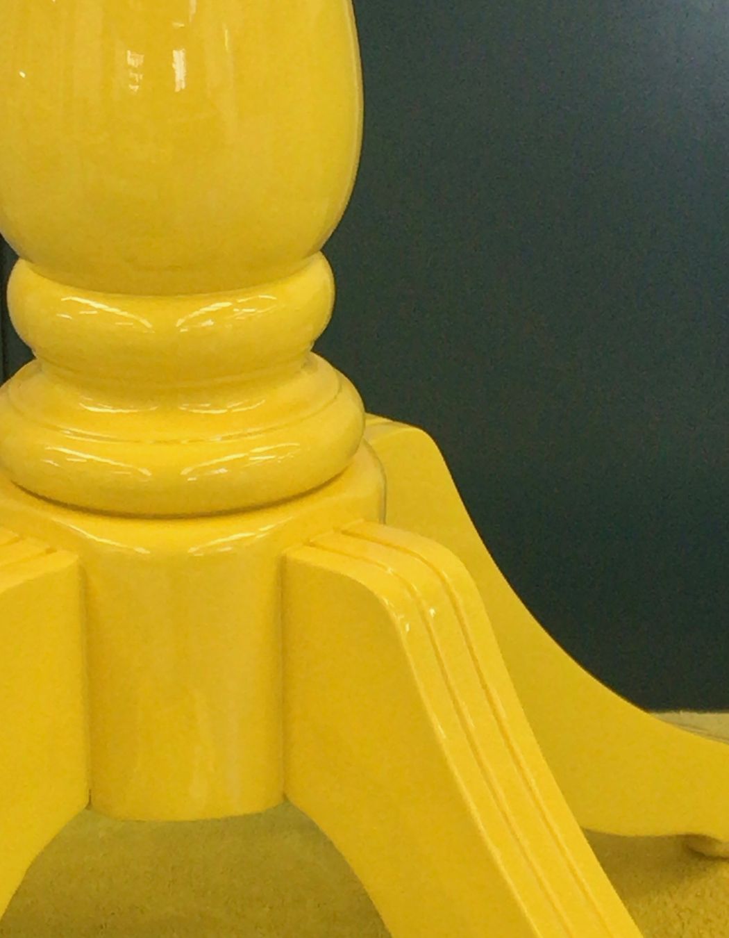 A much loved turned table was dipped in sunshine with this high gloss lacquer finish.