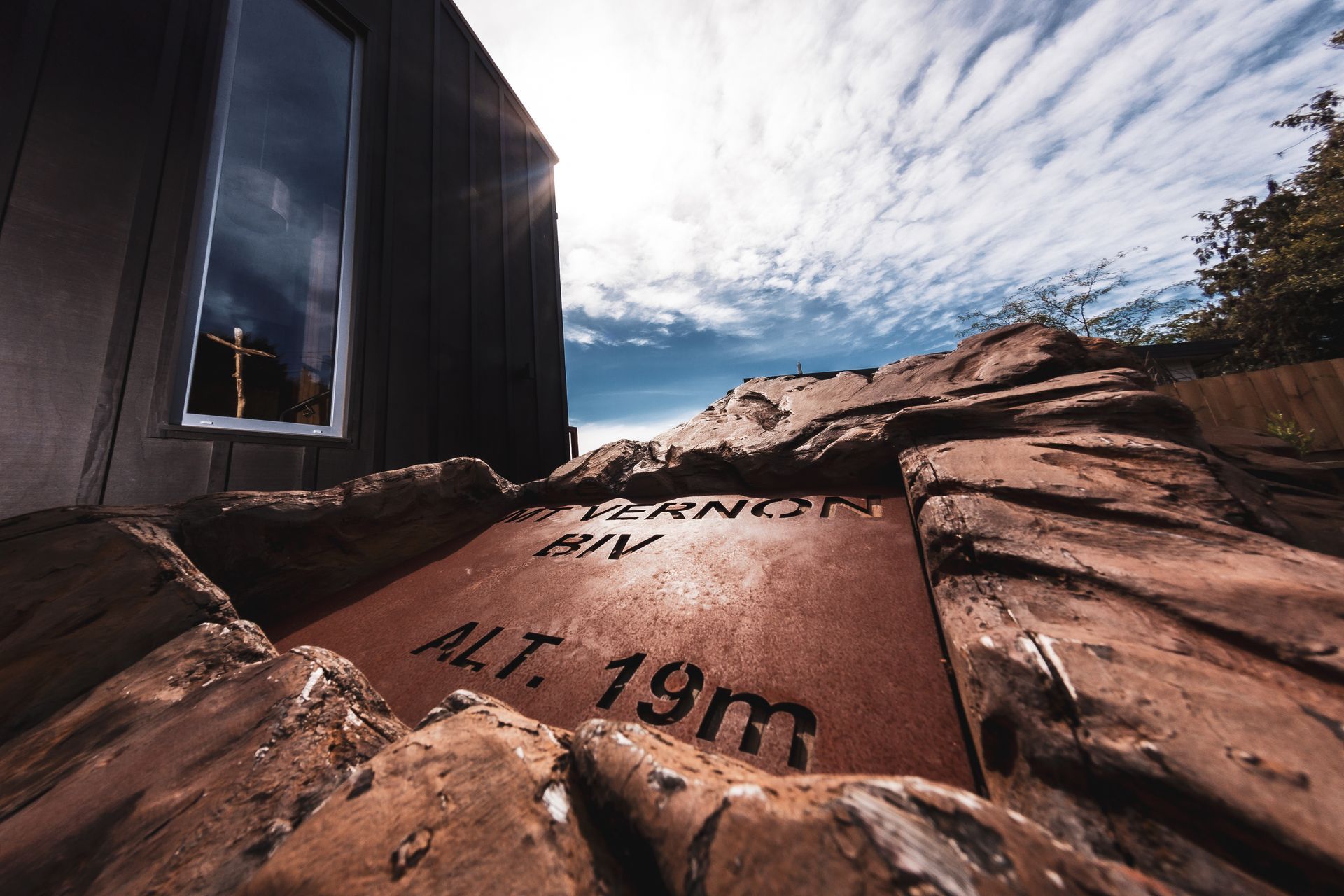 The DoC hut is referenced through the name of the project, "Mt Vernon Biv."