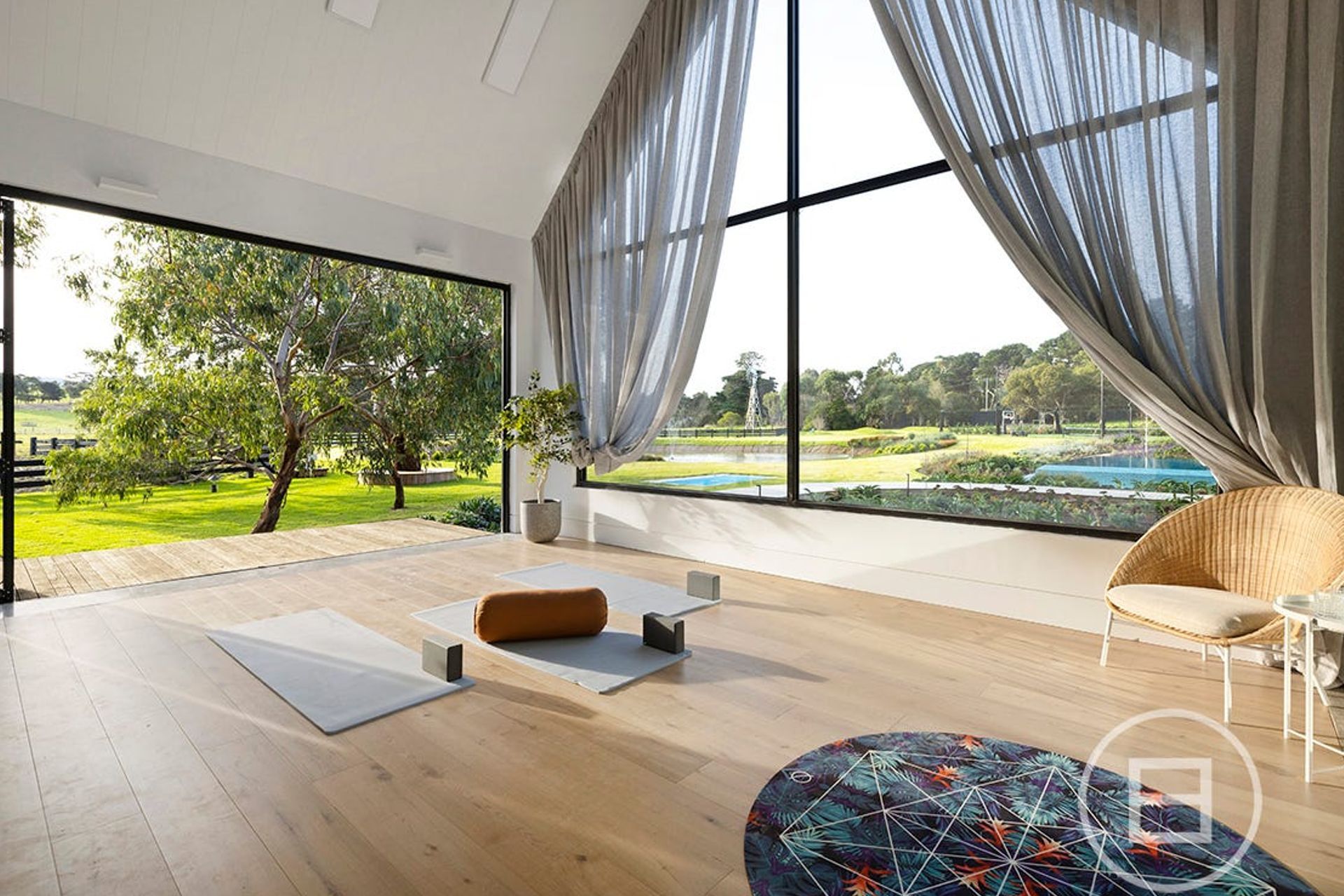 No home is complete without a yoga studio, allowing residents to truely escape amongst this farmland haven