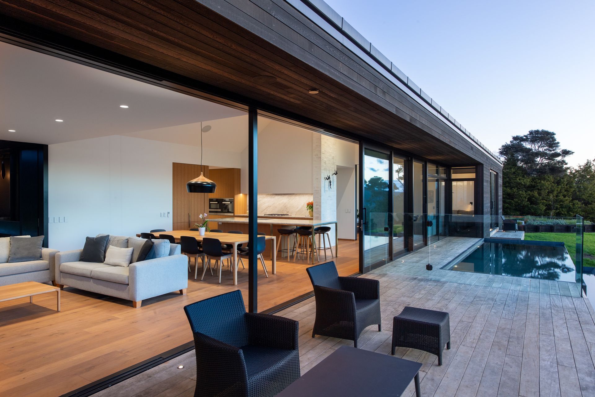 Coatesville Home - 220x21mm Light Feature Grade Engineered European Oak flooring, prefinished in "Bourbon" Rubio Monocoat oil and Ciranova Titan Hardwax