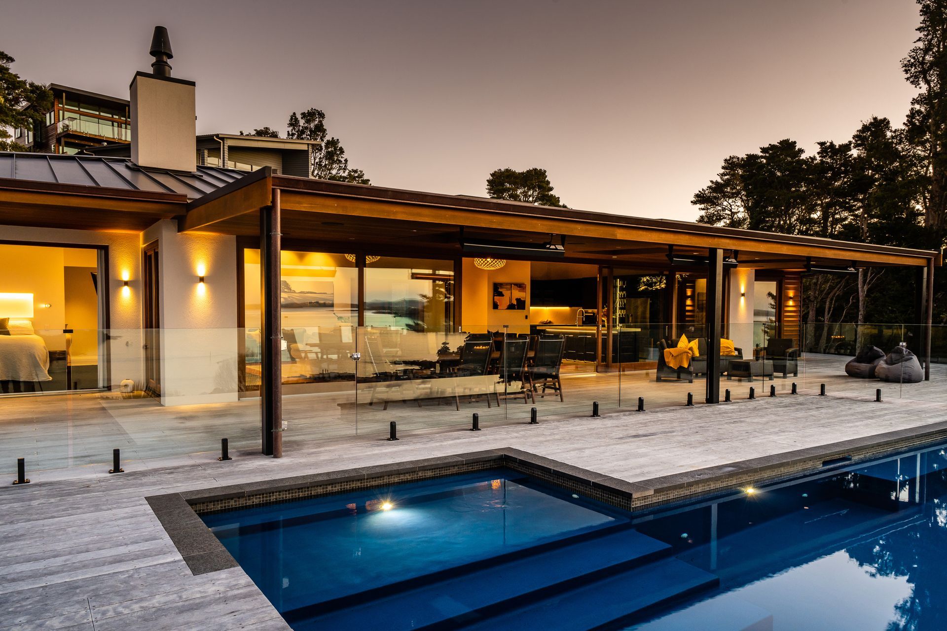 Care was taken to only use cedar cladding where it could be reached for easy maintenance, says Alan.