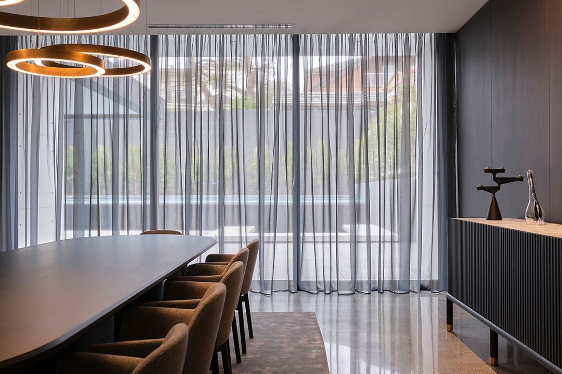 Weir House - Sheers Curtains and External Venetians