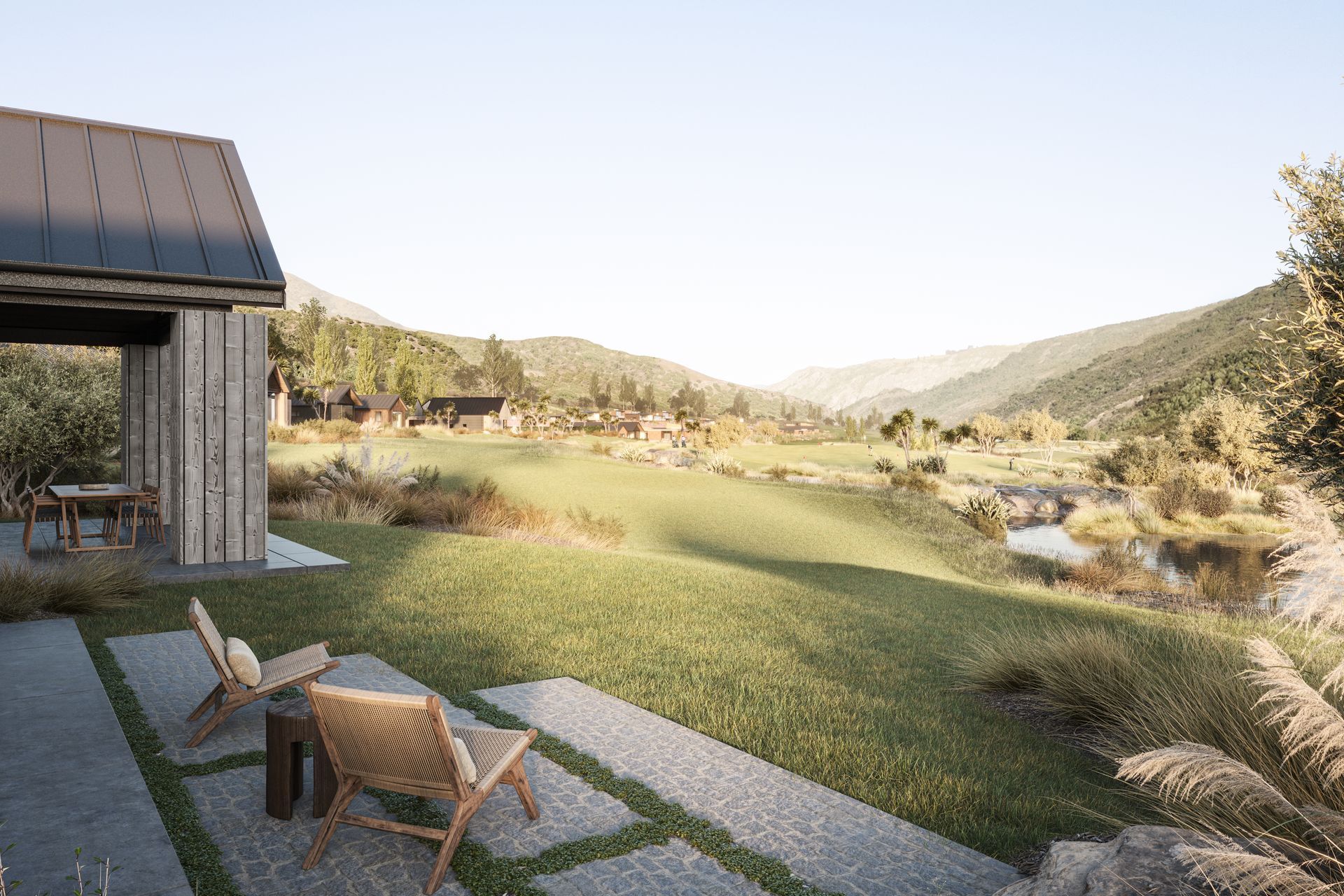 Rockery Residences looking back towards the golf course and clubhouse.