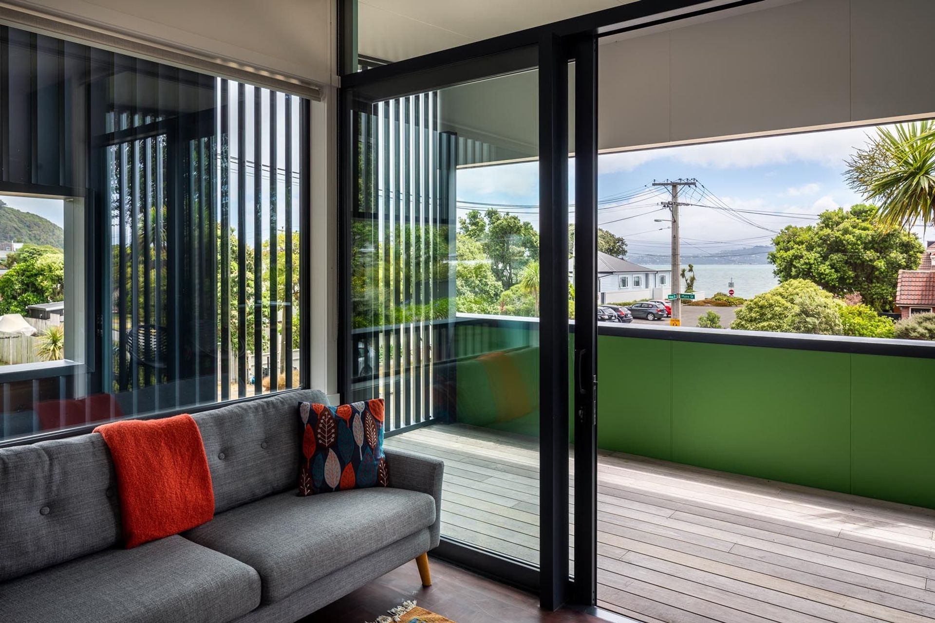 With its water views and pops of colour, the rental apartment is always popular, says Gerald. “It’s like a little retreat up there.”