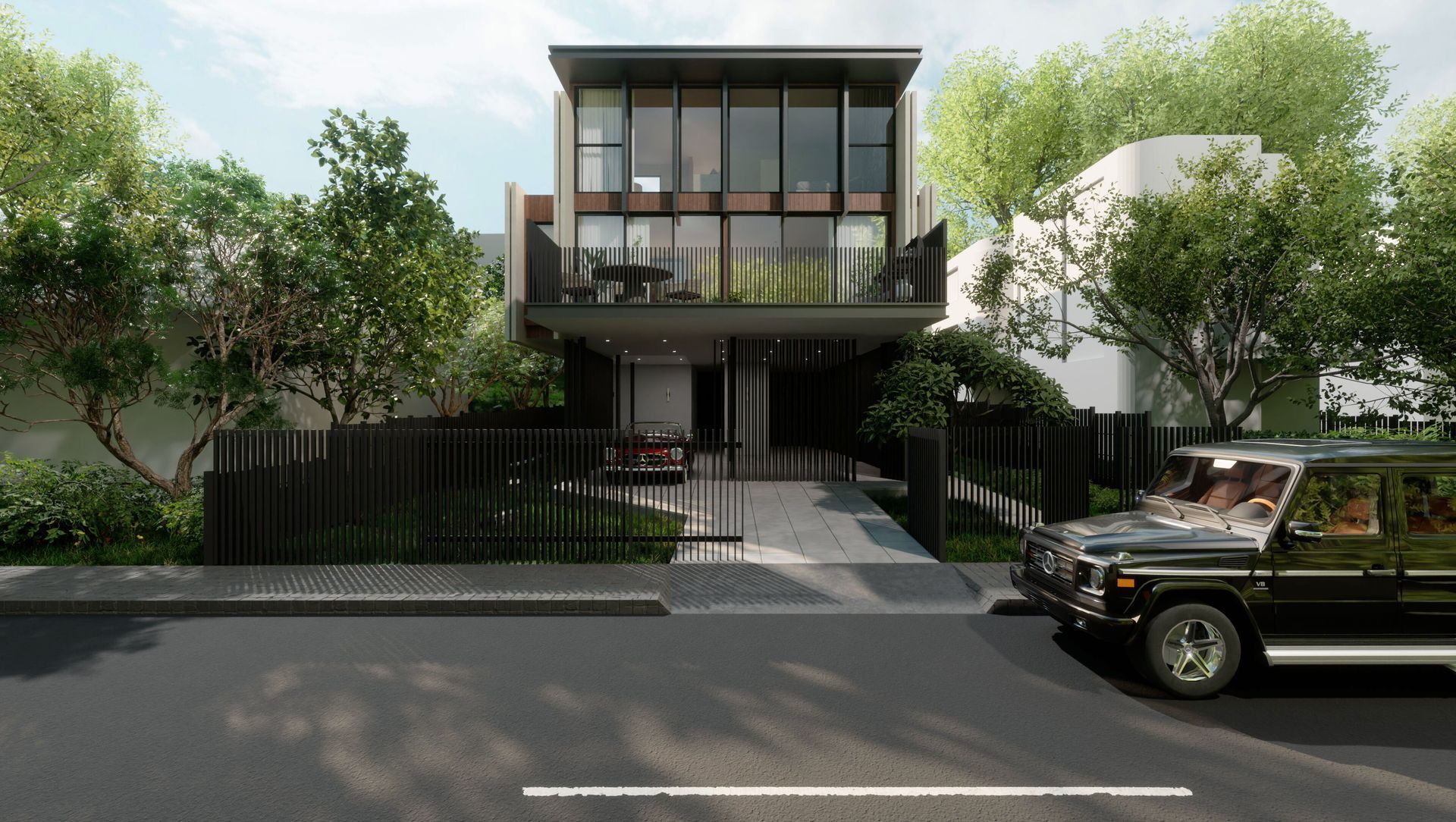 Elevated four meters above ground, GUNMETAL stands tall despite its flood zone location. This Hawthorn luxury home features smart technology, solar power, and more.